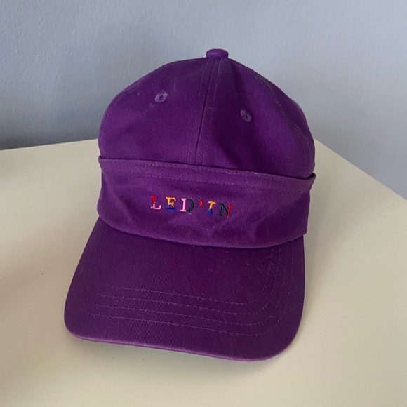 LEDin Korean Streetwear Purple Logo Baseball Cap - Picture 2 of 8